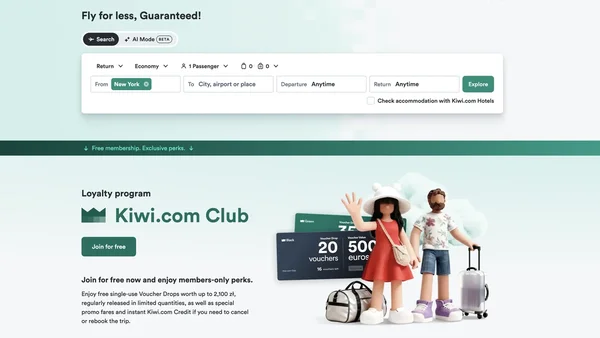 Kiwi.com screenshot